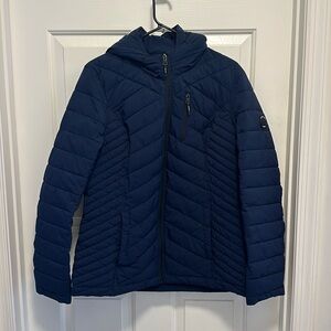 Insulated Hooded Puffer Jacket - Navy